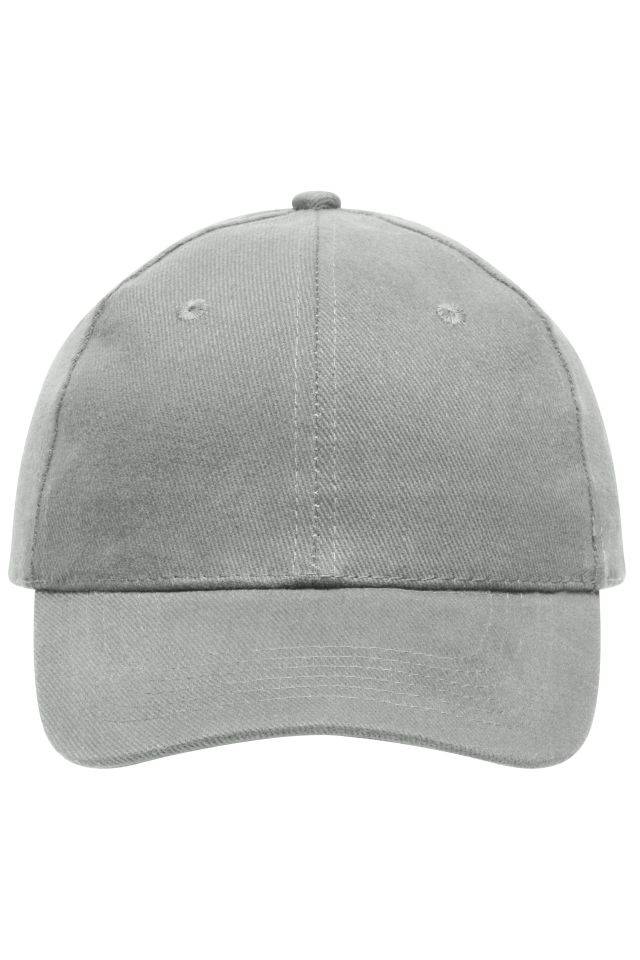 6 Panel Cap Heavy Cotton 6 Panel Cap grau, Gr. one size