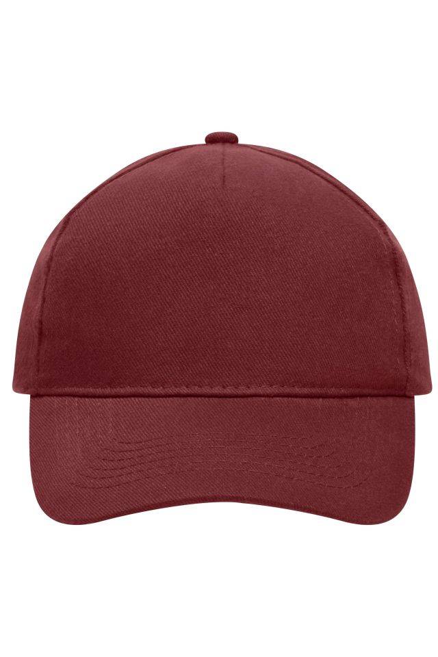 5 Panel Cap Heavy Cotton Klassisches Cap rot/weinrot, Gr. one size