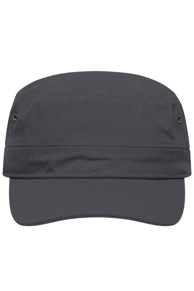 Military Cap Trendiges Cap im Military-Stil aus robustem Baumwollcanvas grau/schwarz, Gr. one size