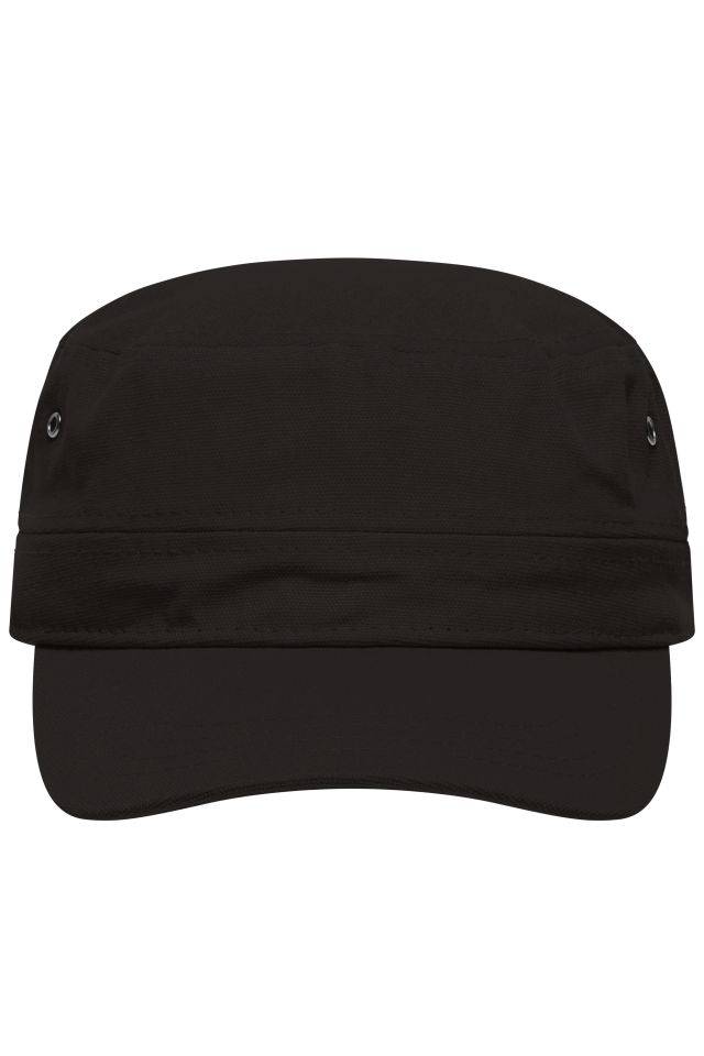 Military Cap Trendiges Cap im Military-Stil aus robustem Baumwollcanvas schwarz, Gr. one size
