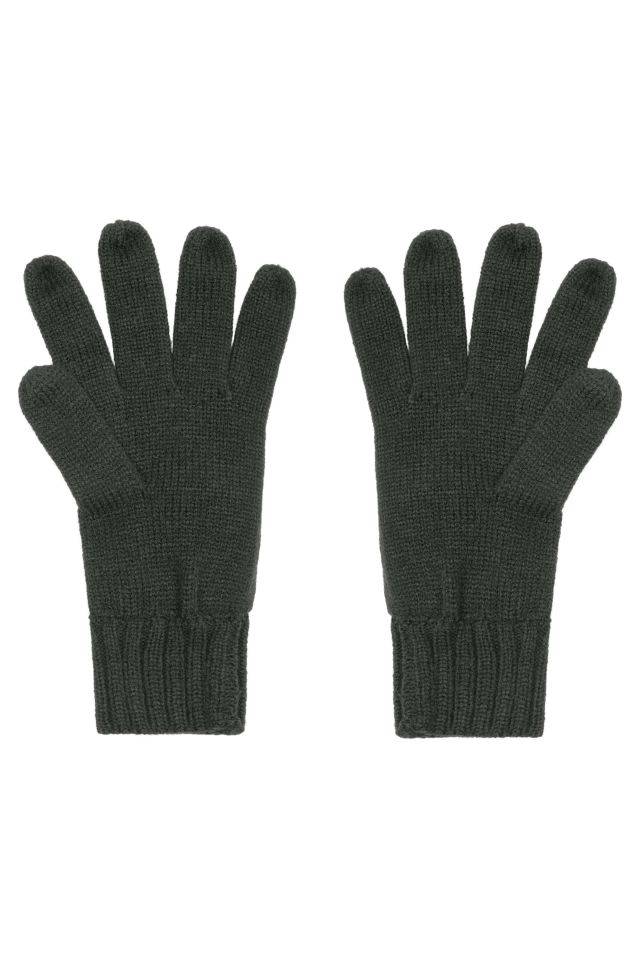 Knitted Gloves Strickhandschuhe mit gerippten Bündchen für Damen und Herren schwarz, Gr. S/M