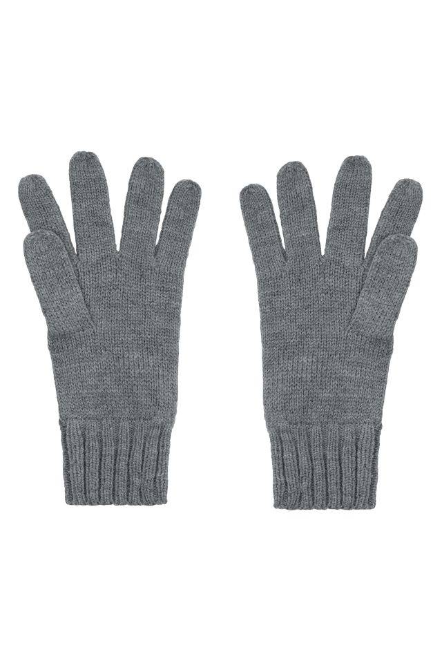 Knitted Gloves Strickhandschuhe mit gerippten Bündchen für Damen und Herren grau, Gr. L/XL