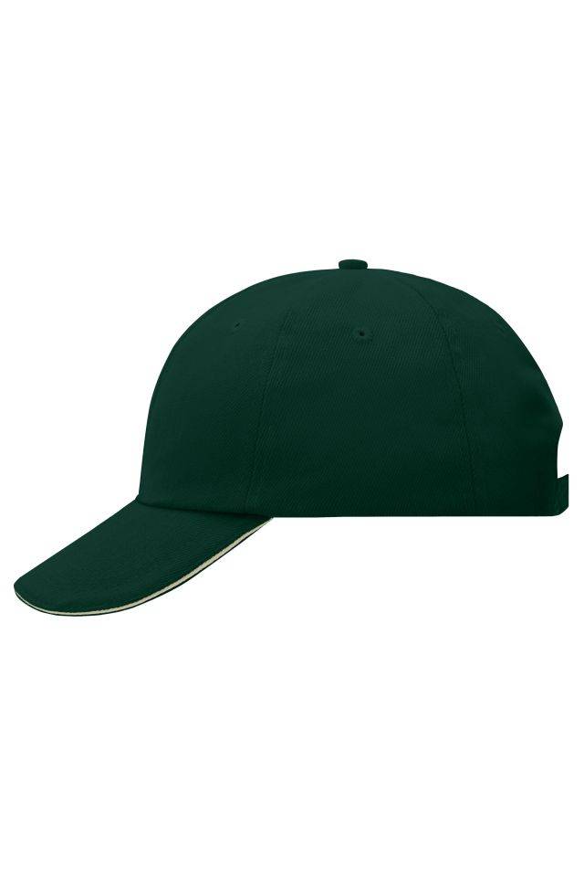6 Panel Raver Sandwich Cap Klassisches Allround-Cap mit kontrastfarbigem Sandwich grün/braun, Gr. one size