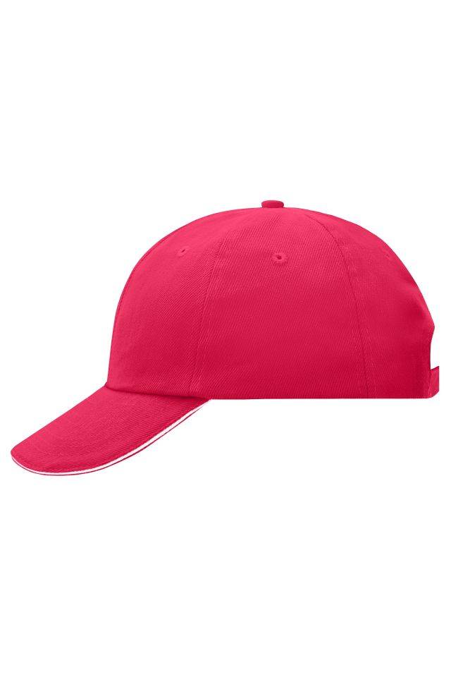 6 Panel Raver Sandwich Cap Klassisches Allround-Cap mit kontrastfarbigem Sandwich pink, Gr. one size