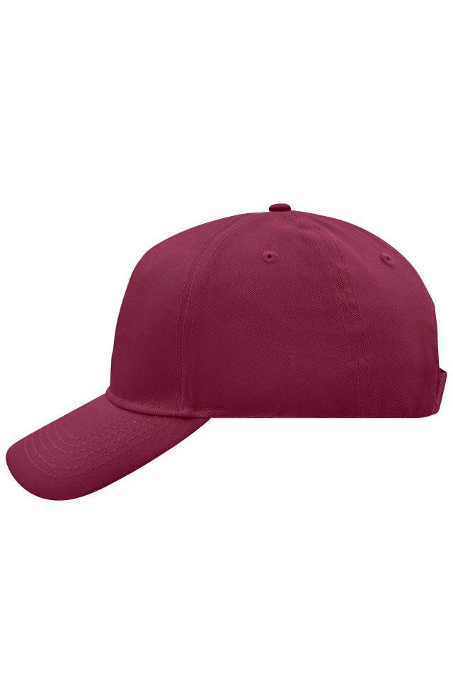 5 Panel Cap 5 Panel Cap mit ungebürsteter Oberfläche rot/weinrot, Gr. one size