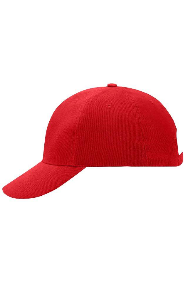 6 Panel Raver Cap Laminated Klassisches 6 Panel Cap rot, Gr. one size