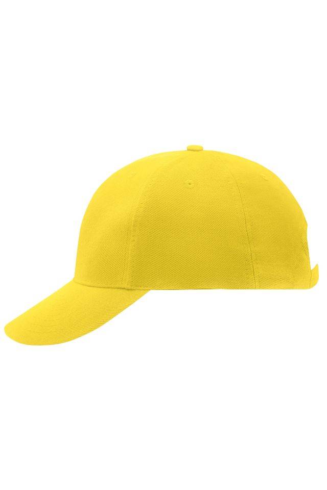 6 Panel Raver Cap Laminated Klassisches 6 Panel Cap gelb, Gr. one size