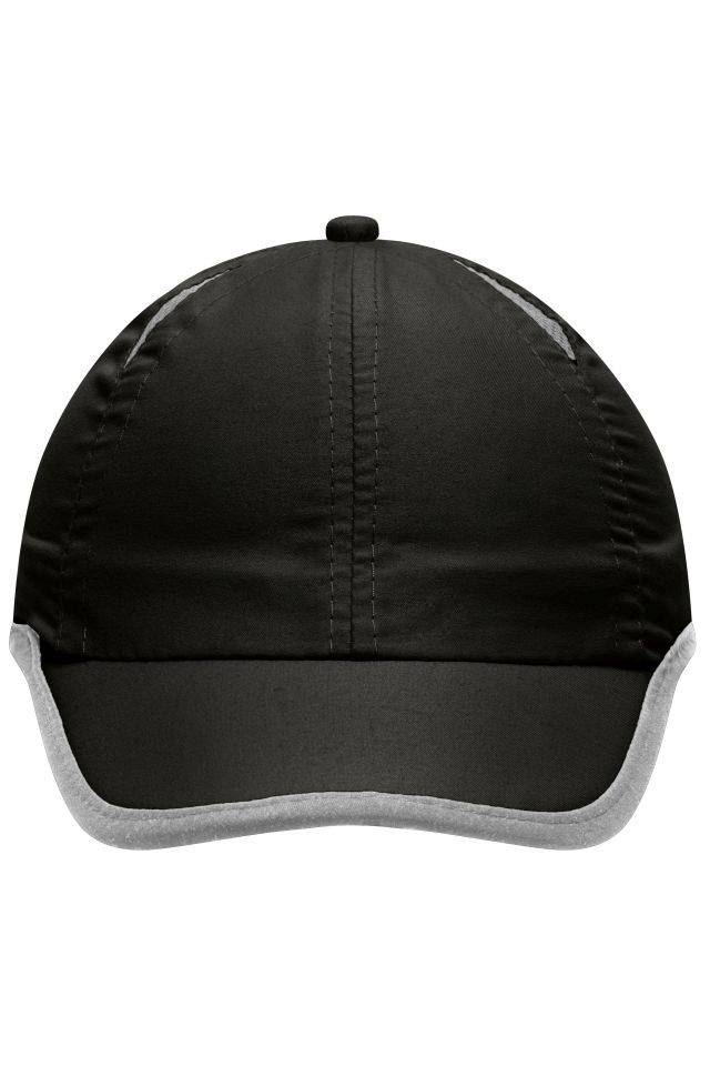 6 Panel Micro-Edge Sports Cap Sportliches 6 Panel Cap aus Microfaser für alle Witterungsbedingungen schwarz/grau, Gr. on