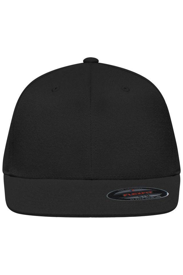 Flexfit® Flat Peak Cap 6 Panel Cap ohne Verschluss schwarz, Gr. S/M