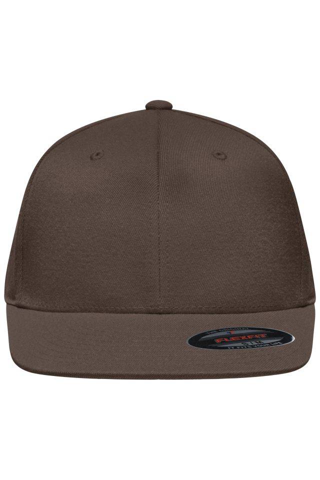 Flexfit® Flat Peak Cap 6 Panel Cap ohne Verschluss braun, Gr. S/M
