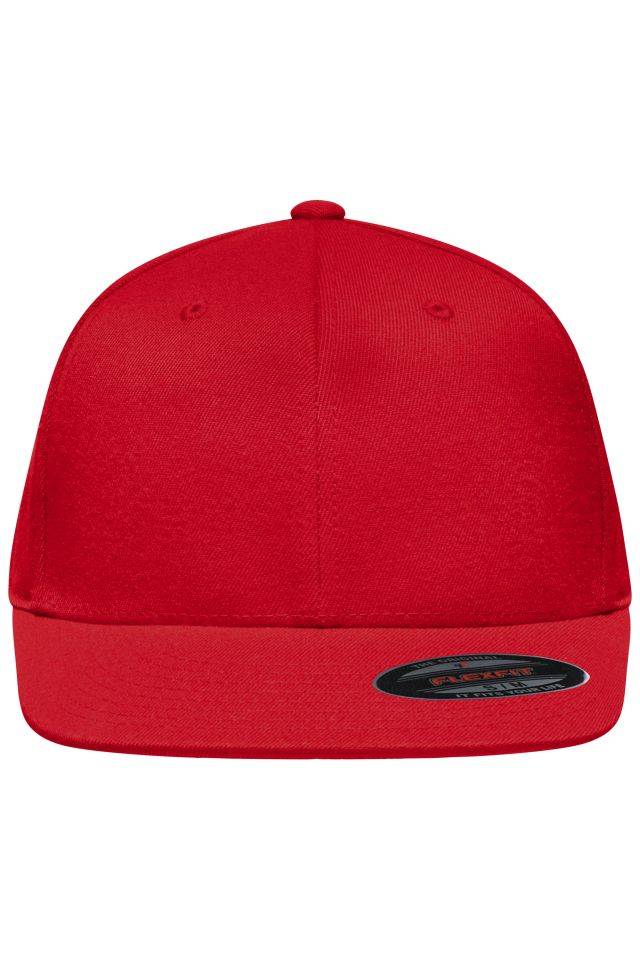 Flexfit® Flat Peak Cap 6 Panel Cap ohne Verschluss rot, Gr. S/M