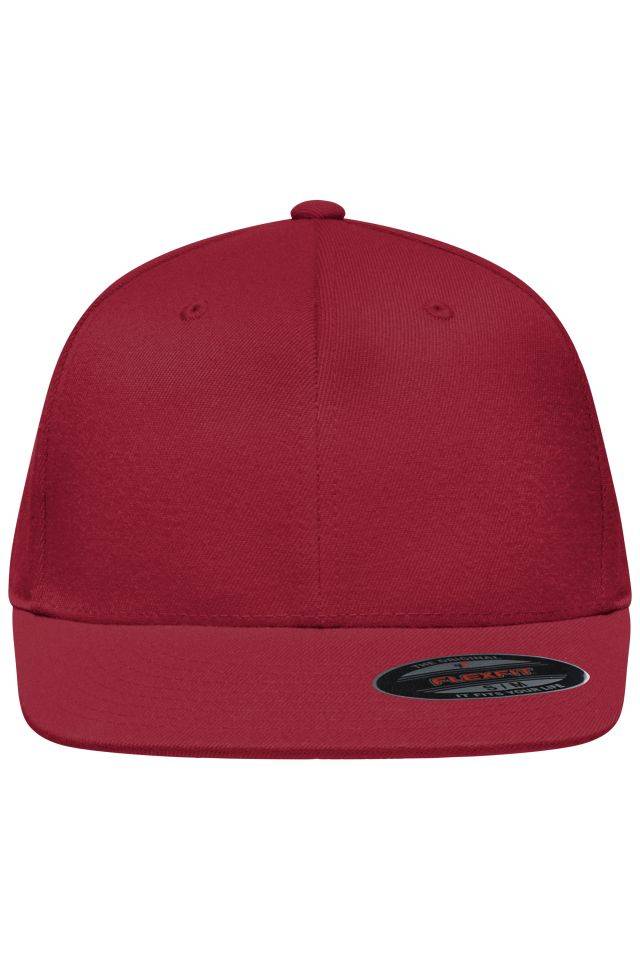 Flexfit® Flat Peak Cap 6 Panel Cap ohne Verschluss rot/weinrot, Gr. L/XL