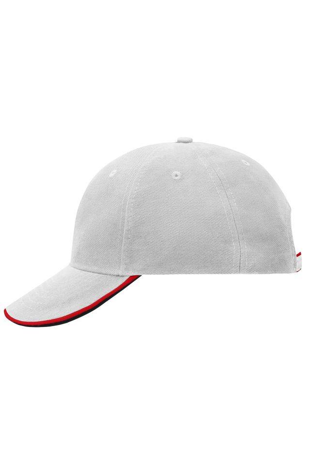 6 Panel Double Sandwich Cap 6 Panel Cap mit doppeltem Sandwich schwarz/rot/grau, Gr. one size