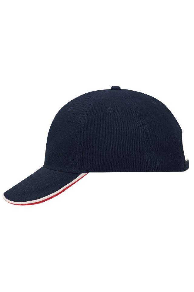 6 Panel Double Sandwich Cap 6 Panel Cap mit doppeltem Sandwich weiß/rot/blau, Gr. one size