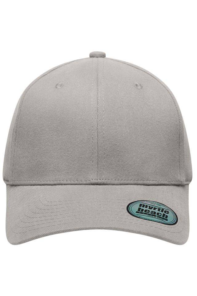 6 Panel Elastic Fit Baseball Cap Trendiges 6 Panel Cap ohne Verschluss grau, Gr. S/M