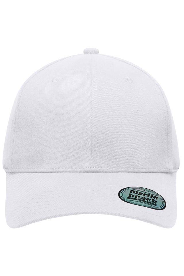 6 Panel Elastic Fit Baseball Cap Trendiges 6 Panel Cap ohne Verschluss weiß, Gr. L/XL