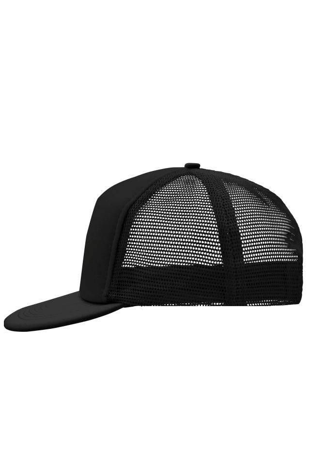 5 Panel Flat Peak Cap 5 Panel Mesh Cap mit flachem Schild schwarz, Gr. one size