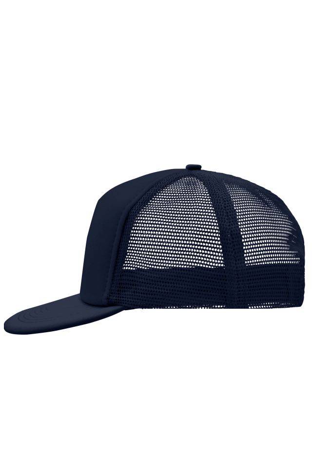 5 Panel Flat Peak Cap 5 Panel Mesh Cap mit flachem Schild blau, Gr. one size