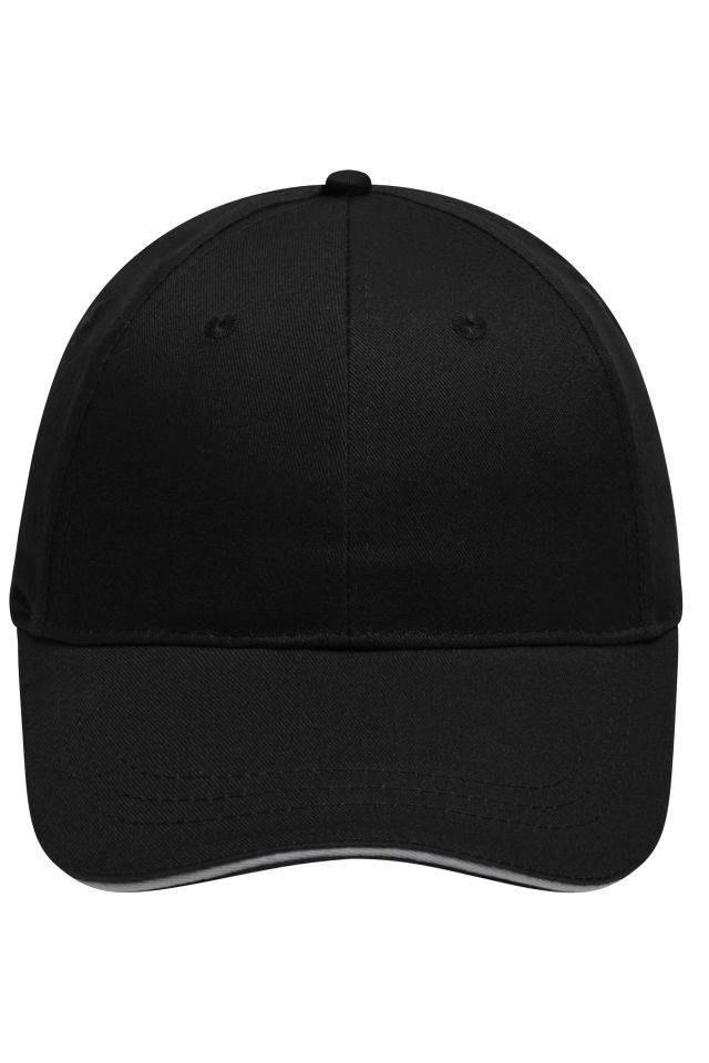 6 Panel Brushed Sandwich Cap 6 Panel Sandwich Cap mit gebürsteter Oberfläche schwarz/grau, Gr. one size