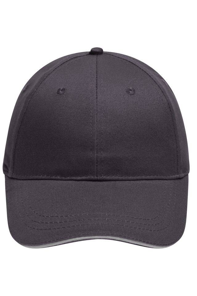 6 Panel Brushed Sandwich Cap 6 Panel Sandwich Cap mit gebürsteter Oberfläche grau, Gr. one size