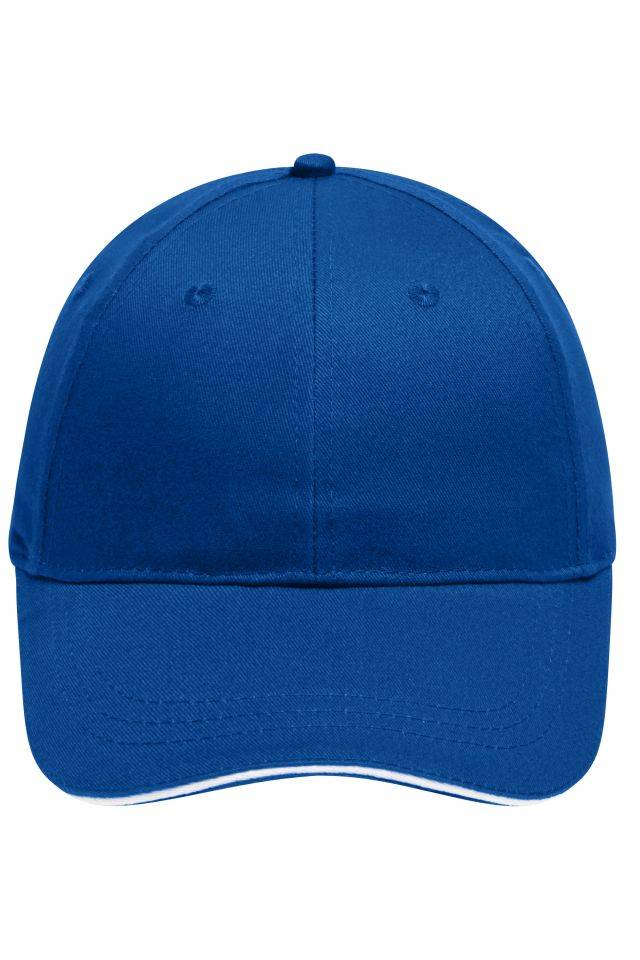 6 Panel Brushed Sandwich Cap 6 Panel Sandwich Cap mit gebürsteter Oberfläche weiß/blau, Gr. one size
