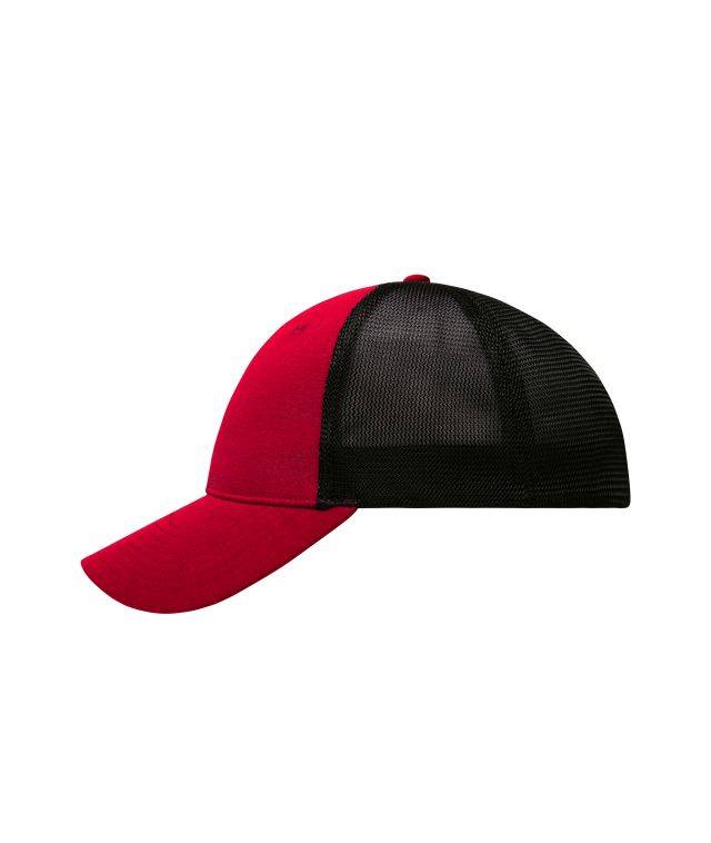 6 Panel Elastic Fit Mesh Cap Trendiges 6 Panel Mesh Cap schwarz/rot, Gr. L/XL