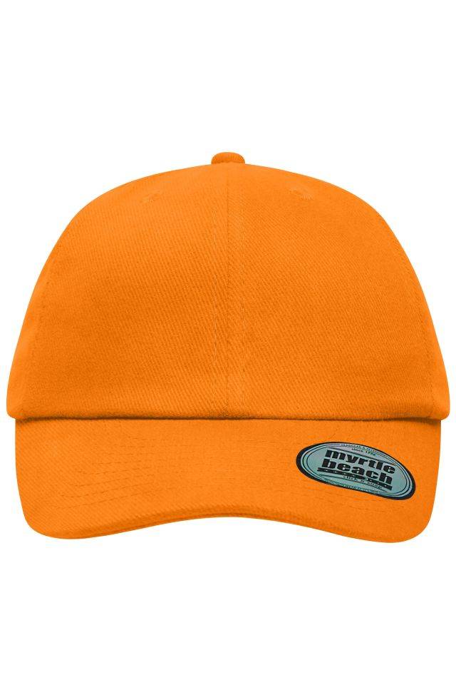 6 Panel Heavy Brushed Cap Klassische 6-Panel Cap orange, Gr. one size