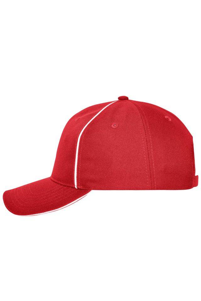 6 Panel Workwear Cap - SOLID - Hochwertige 6 Panel Cap mit reflektierenden Elementen (ohne Schutzfunktion/keine PSA) rot