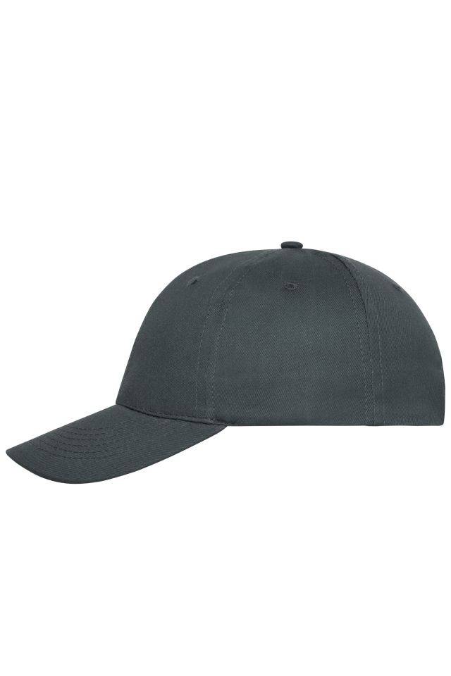 6 Panel Cap Bio Cotton 6 Panel Cap mit ungebürsteter Oberfläche grau, Gr. one size