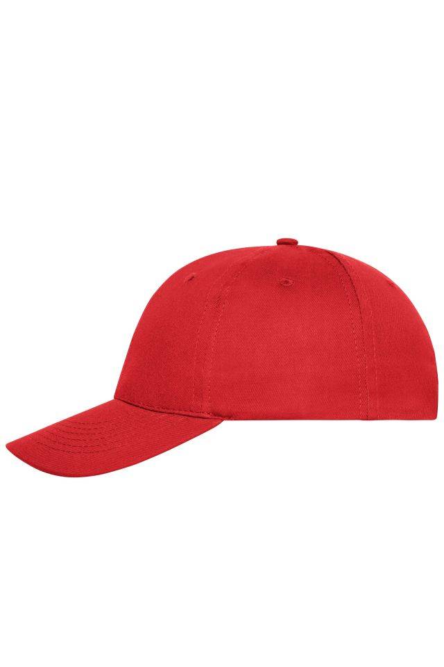 6 Panel Cap Bio Cotton 6 Panel Cap mit ungebürsteter Oberfläche rot, Gr. one size