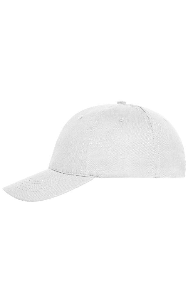 6 Panel Cap Bio Cotton 6 Panel Cap mit ungebürsteter Oberfläche weiß, Gr. one size