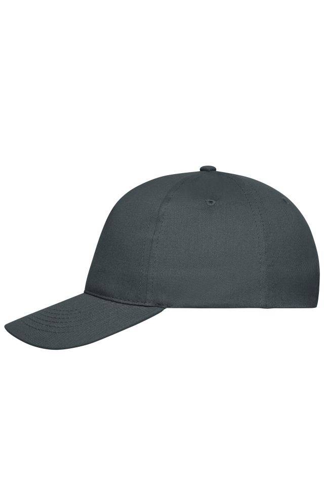 5 Panel Cap Bio Cotton 5 Panel Cap mit ungebürsteter Oberfläche grau, Gr. one size