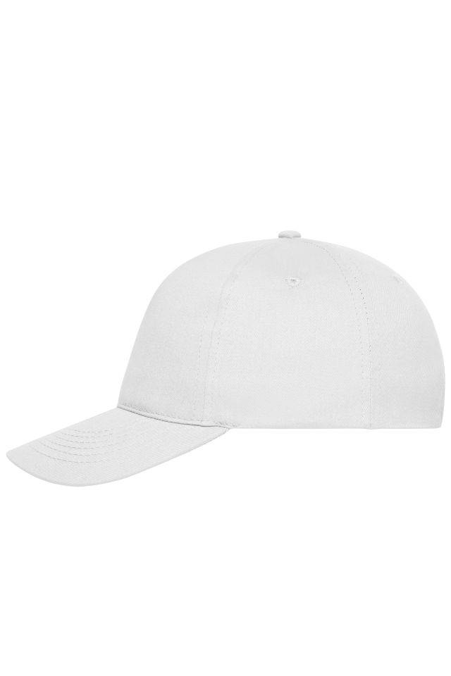 5 Panel Cap Bio Cotton 5 Panel Cap mit ungebürsteter Oberfläche weiß, Gr. one size