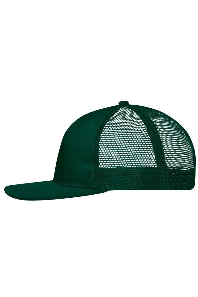 6 Panel Flat Peak Cap Trendiges 6 Panel Mesh Cap mit flachem Schild aus Polycotton grün, Gr. one size