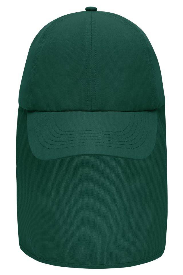 6 Panel Cap with Neck Guard 6 Panel Cap mit extra langem Nackenschutz grün, Gr. one size