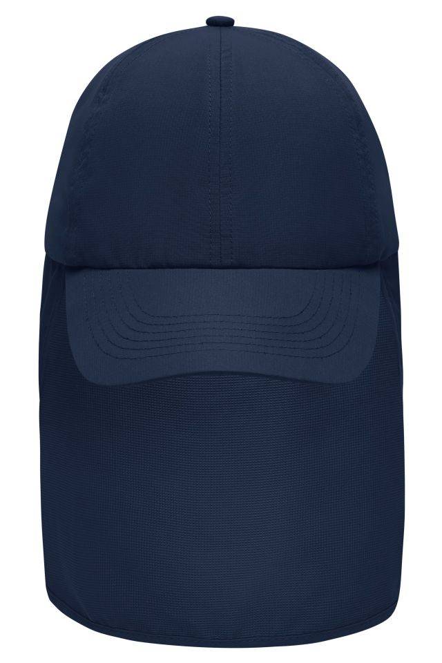 6 Panel Cap with Neck Guard 6 Panel Cap mit extra langem Nackenschutz blau, Gr. one size