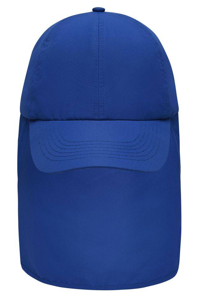 6 Panel Cap with Neck Guard 6 Panel Cap mit extra langem Nackenschutz blau, Gr. one size