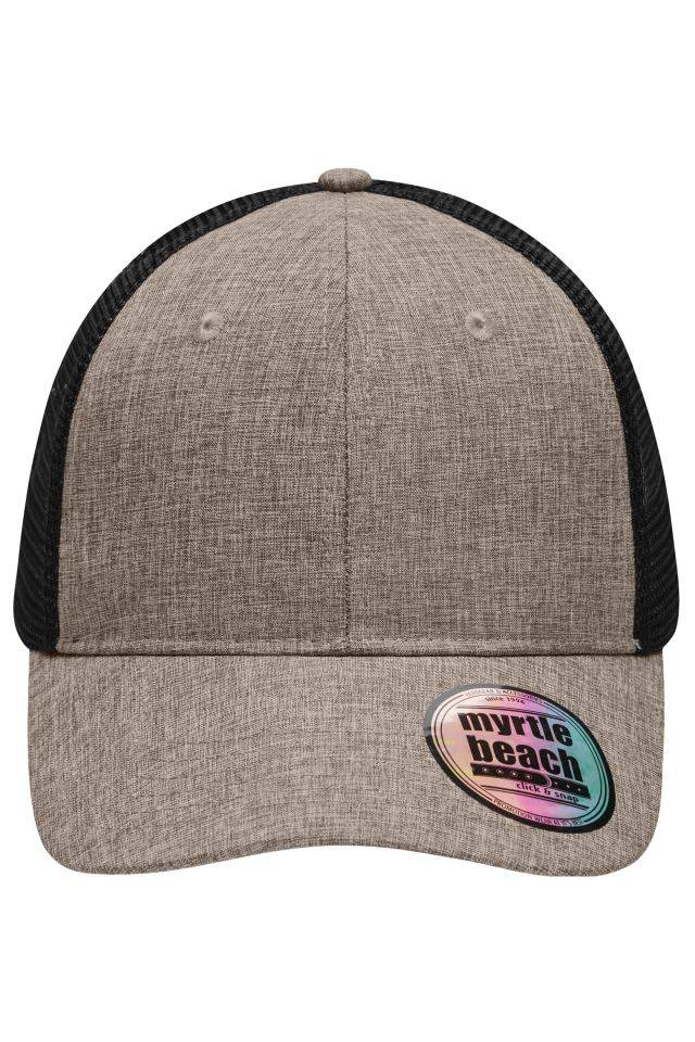 6 Panel Mesh Cap Mélange Stylische Mesh Cap in moderner Mélange-Optik braun/schwarz, Gr. one size