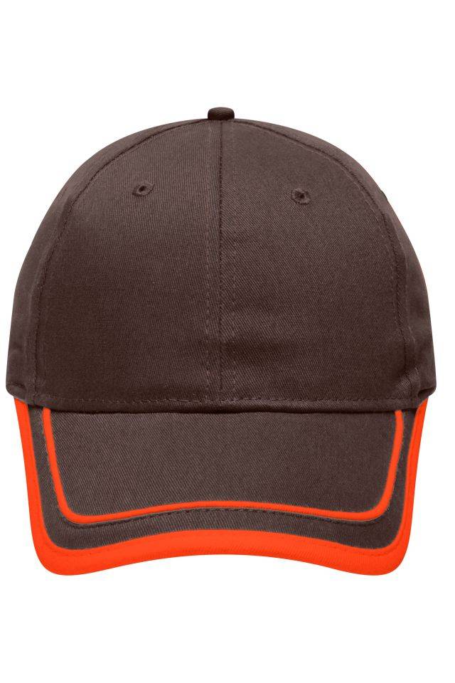 6 Panel Piping Cap Brushed 6 Panel Cap orange/braun, Gr. one size