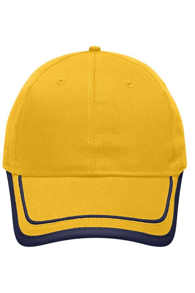 6 Panel Piping Cap Brushed 6 Panel Cap blau/gelb, Gr. one size