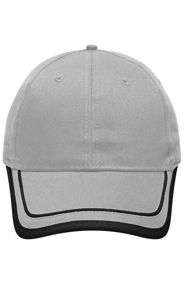 6 Panel Piping Cap Brushed 6 Panel Cap schwarz/grau, Gr. one size