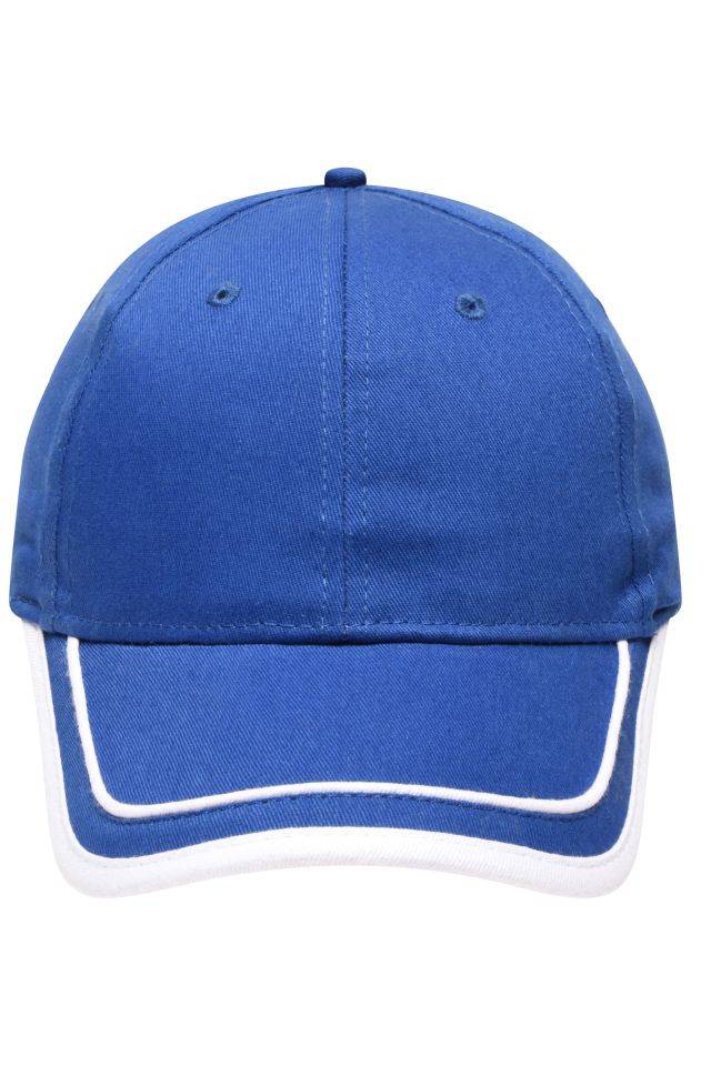 6 Panel Piping Cap Brushed 6 Panel Cap weiß/blau, Gr. one size