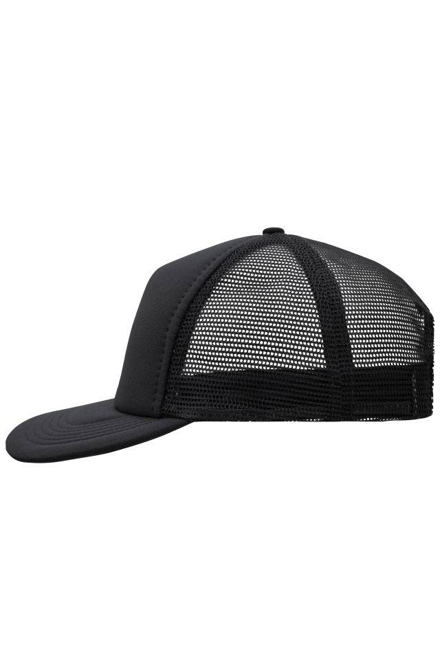 5 Panel Flat Peak Cap 5 Panel Mesh Cap mit flachem Schild schwarz, Gr. one size