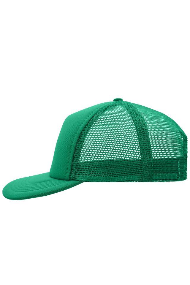 5 Panel Flat Peak Cap 5 Panel Mesh Cap mit flachem Schild grün, Gr. one size