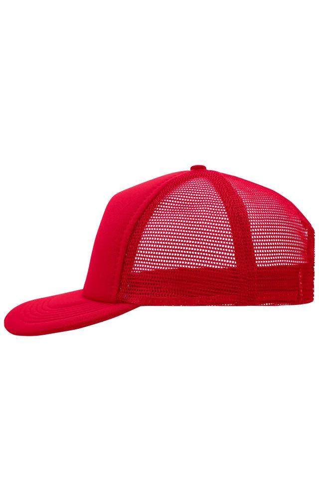 5 Panel Flat Peak Cap 5 Panel Mesh Cap mit flachem Schild rot, Gr. one size