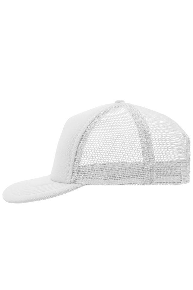 5 Panel Flat Peak Cap 5 Panel Mesh Cap mit flachem Schild weiß, Gr. one size