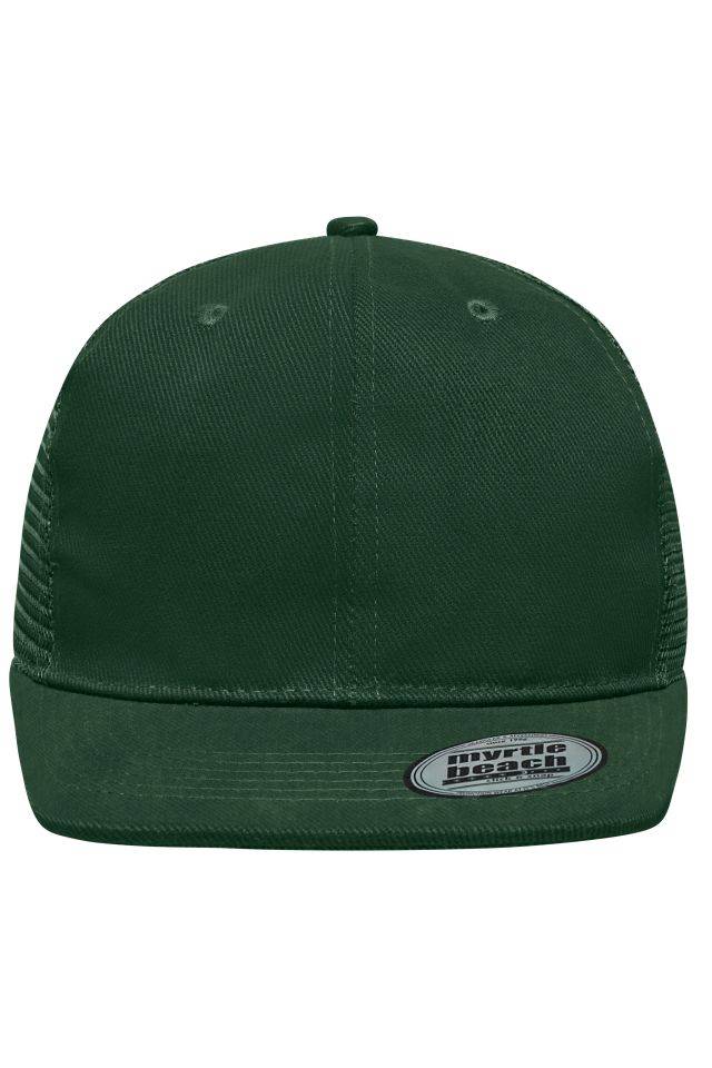 6 Panel Flat Peak Cap 6 Panel Mesh Cap mit flachem Schild grün, Gr. one size