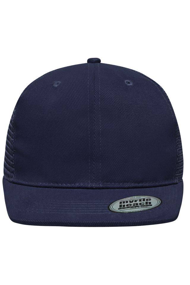 6 Panel Flat Peak Cap 6 Panel Mesh Cap mit flachem Schild blau, Gr. one size