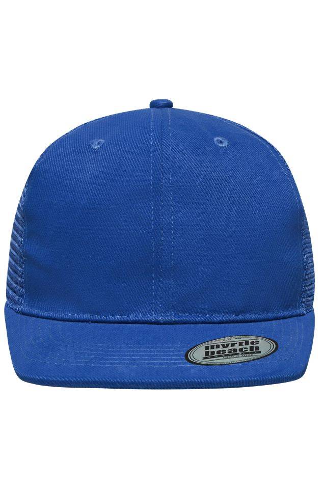 6 Panel Flat Peak Cap 6 Panel Mesh Cap mit flachem Schild blau, Gr. one size