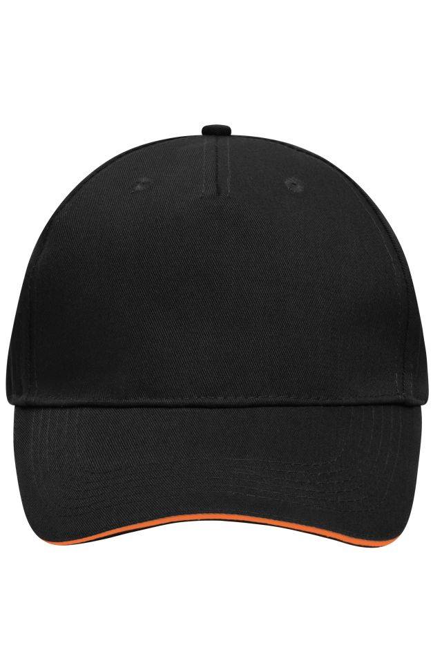 5 Panel Sandwich Cap Sandwich Cap in zahlreichen Farbvarianten schwarz/orange, Gr. one size